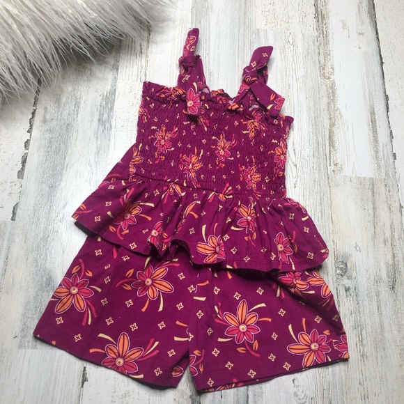 Tea Collection Other - Tea Pink Romper Size 3 Floral Girls